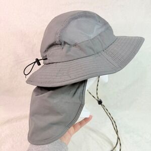 Swiss Tech Performance Gear Gray Sun Fishing Hat Wide Brim Neck Flap Mesh S-M